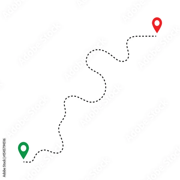 Fototapeta Map and location symbols. Geolocation map distance path. Location icon. Location pin place marker. Pinpoint, map search, route, navigator vector illustration in eps 10.