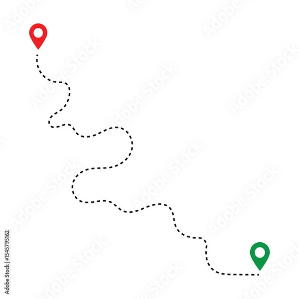 Obraz Map and location symbols. Geolocation map distance path. Location icon. Location pin place marker. Pinpoint, map search, route, navigator vector illustration in eps 10.