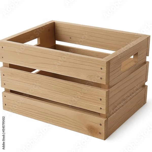 Obraz Wooden crate for organizing and storing various items effectively.