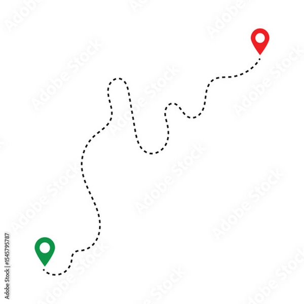 Obraz Map and location symbols. Geolocation map distance path. Location icon. Location pin place marker. Pinpoint, map search, route, navigator vector illustration in eps 10.