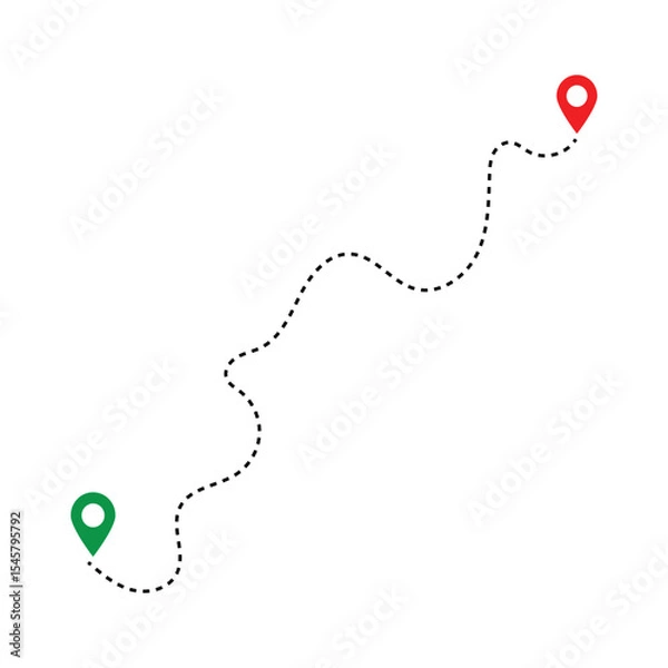 Obraz Map and location symbols. Geolocation map distance path. Location icon. Location pin place marker. Pinpoint, map search, route, navigator vector illustration in eps 10.
