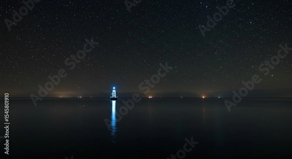 Fototapeta Luminous light post at night