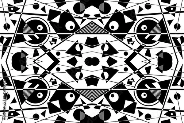 Obraz Abstract black and white simple composition. Geometric design background.