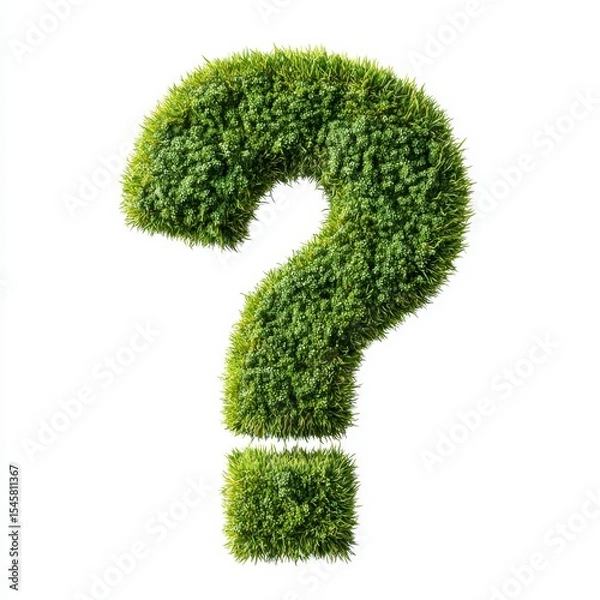 Obraz Green Question Mark on White Background