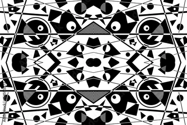 Obraz Abstract black and white simple composition. Geometric design background.