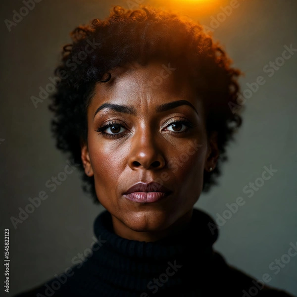Obraz Portrait of a confident black woman with short curly hair