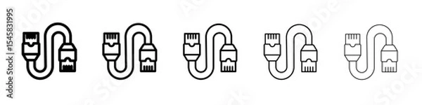 Fototapeta ethernet cable plug icon thin outline logo mark set