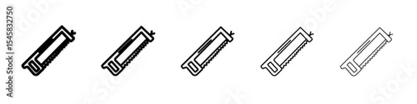 Fototapeta hacksaw icon thin outline logo mark set