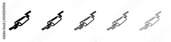 Fototapeta Muffler icon thin outline logo mark set