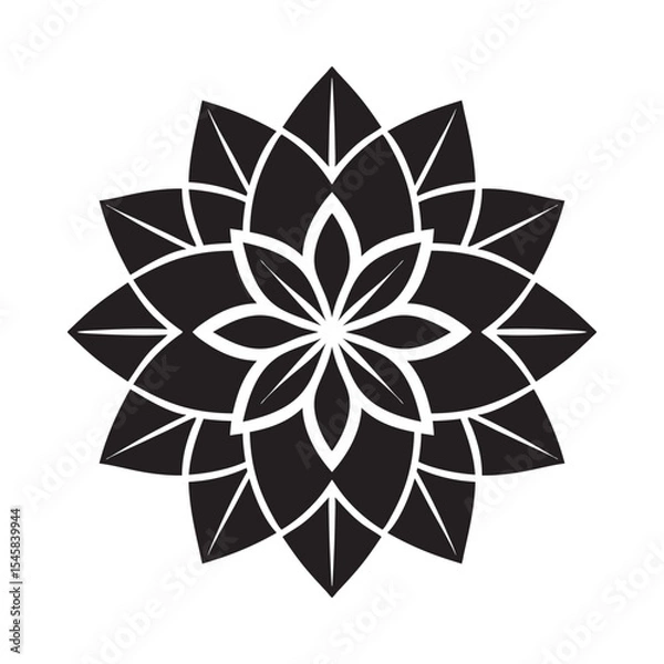 Fototapeta Abstract Floral Mandala Design Isolated on Clean Background