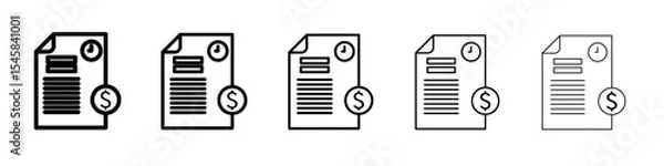 Fototapeta Transaction history icon thin outline logo mark set