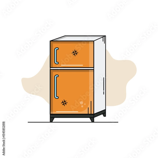 Obraz fridge color line with white background vector stock illustration