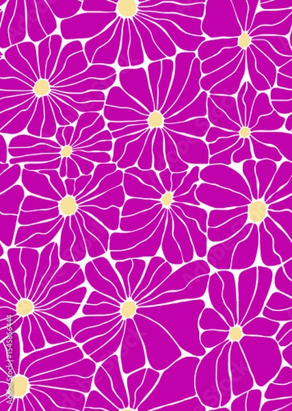 Obraz A pattern of large daisies in bright colors .Seamless pattern.