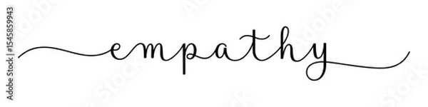 Fototapeta EMPATHY vector brush calligraphy banner with swashes on white background