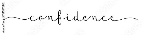 Fototapeta CONFIDENCE vector brush calligraphy banner with swashes on white background