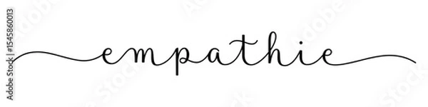 Fototapeta EMPATHIE (EMPATHY in French) vector brush calligraphy banner with swashes on white background