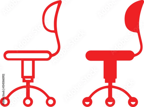 Obraz office chair, minimalist design, black and white, simple geometric shapes, functional furniture, swivel base, adjustable height, wheels, modern, clean lines