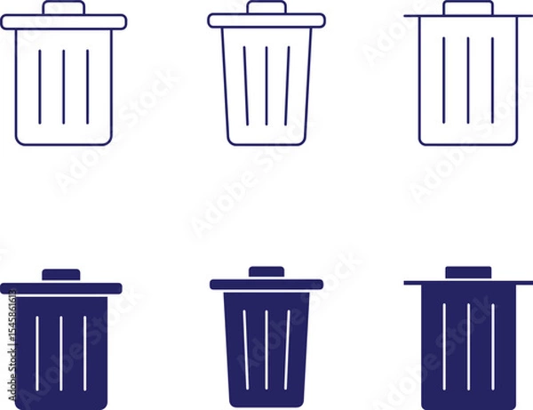 Obraz trash can, can, dustbin, garbage container, waste receptacle, trash disposal, household objects, vector illustration