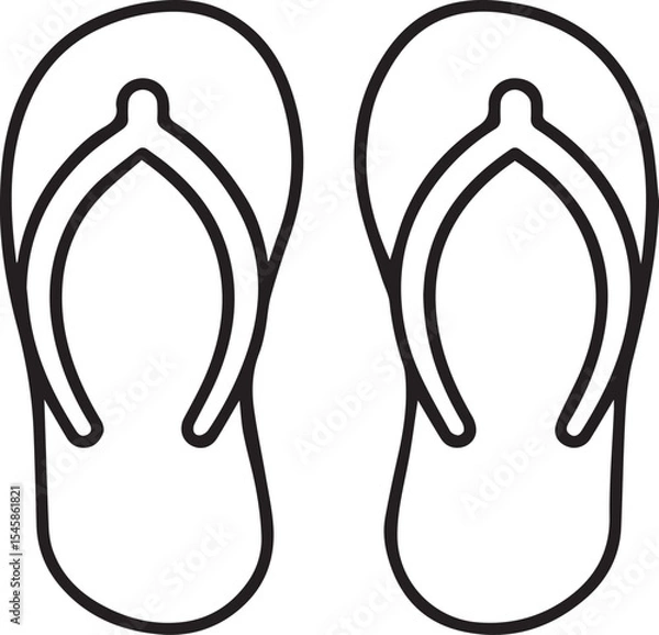 Obraz sandals,flip flops,footwear,minimalist design,black and white,outline,simple,vector art