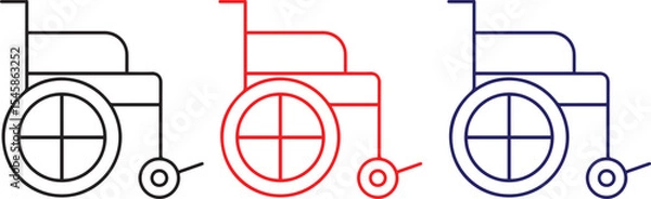 Obraz wheelchair, mobility aid, assistive device, disabled, person, icon, silhouette, medical, healthcare, mobility, access, handicap, disability, diagram, sketch, outline
