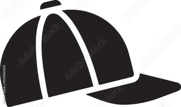 Obraz illustration of a baseball cap,minimalist flat design,sharp edges,high contrast