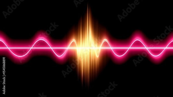 Obraz Abstract pink and gold waveform energy flow design