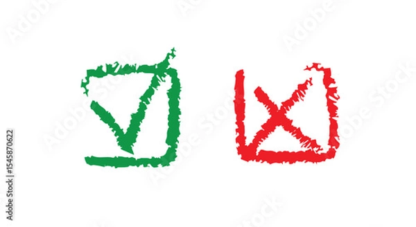Fototapeta tick and cross icon	