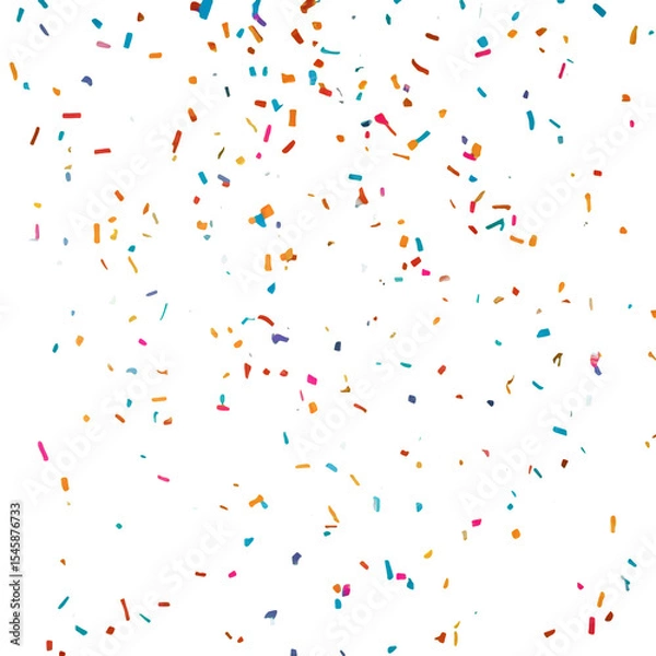 Fototapeta Vibrantly colored confetti scattered on a transparent background, creating a festive and joyful atmosphere. Perfect for celebrations, events, invitations, and creative design projects.