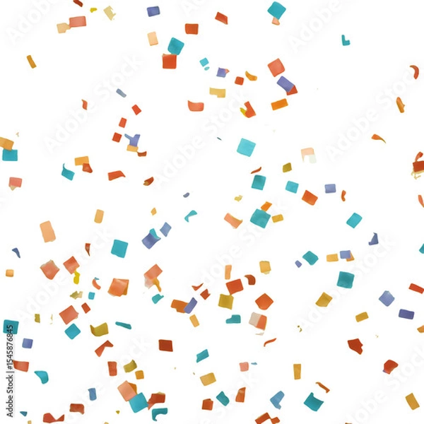 Obraz Vibrantly colored confetti scattered on a transparent background, creating a festive and joyful atmosphere. Perfect for celebrations, events, invitations, and creative design projects.
