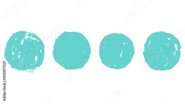 Fototapeta set of blue circle brush stamp, circle stamp collection, vector illustration.