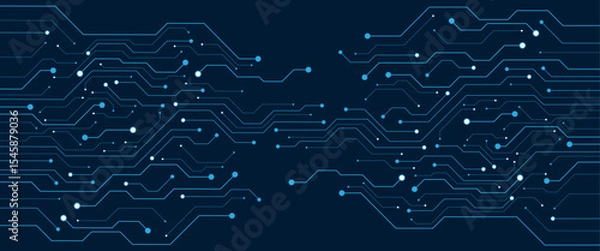 Obraz Printed circuit board of digital communication technologies. Vector illustration. Sketch for creativity.
