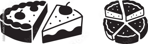 Fototapeta Hand-drawn illustration of a sliced pie.