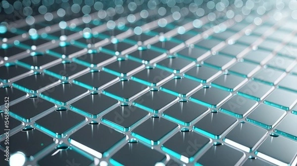 Obraz Modern Technology Background, Abstract Grid Pattern, Futuristic Design Concept