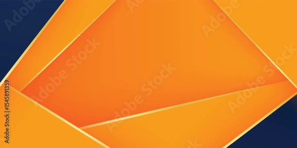 Fototapeta Abstract geometric dark blue and orange square theme overlap background for graphic design. Eps10 vector