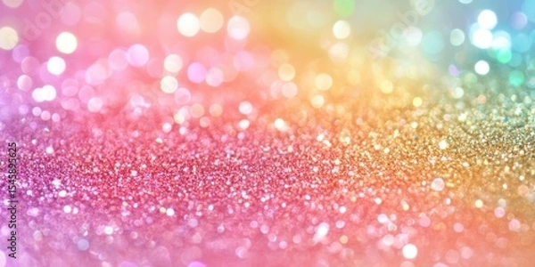 Fototapeta Rainbow glitter background with sparkling lights