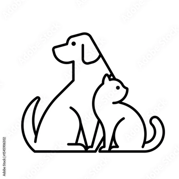Fototapeta Dog and Cat logo. Icon design. Template elements
