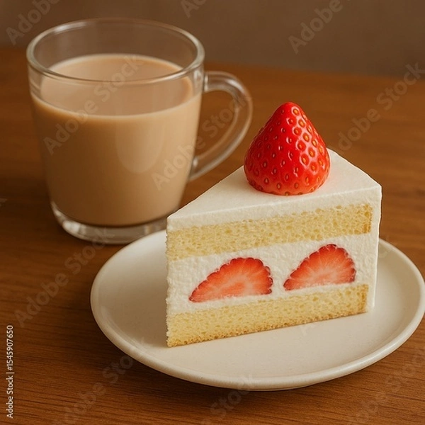 Obraz cheesecake with strawberries