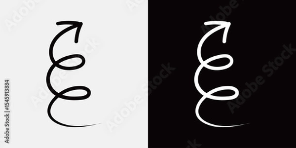 Fototapeta 手書きの矢印アイコン	