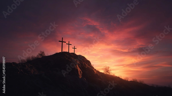 Obraz Golgotha Hill at Sunset
ゴルゴダの丘と夕暮れの十字架