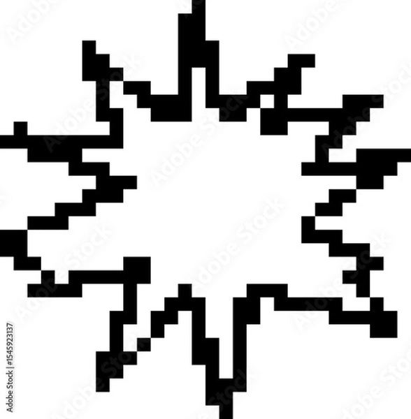 Obraz Pixel Eight Point Sparkle Star Outline