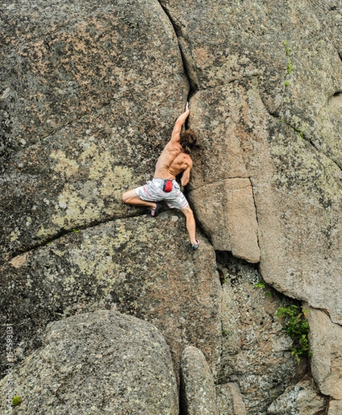 Obraz Free solo climbing