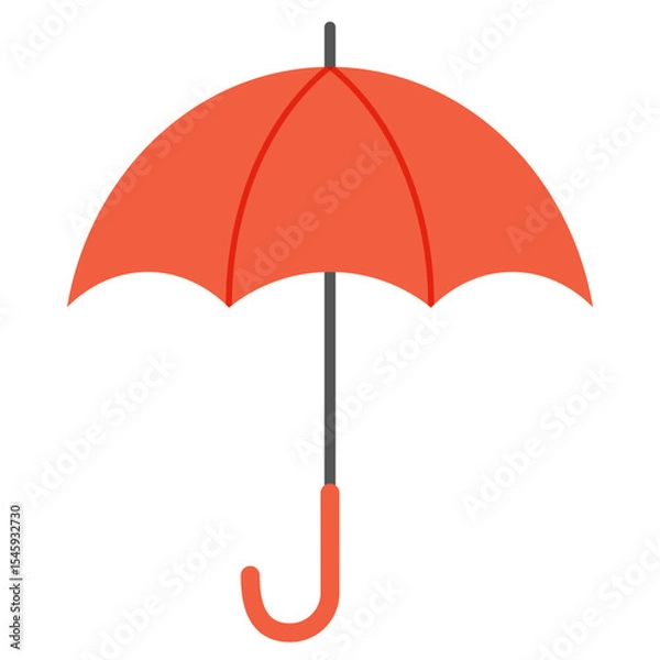 Fototapeta Simple Illustration of an Open Red Umbrella