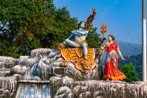 Obraz statue of shiva and parvati