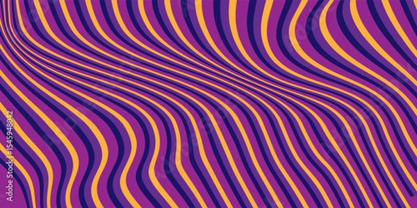 Fototapeta Line abstract background, violet, orange wave, creative  graphic design for flyer, banner, cover book
