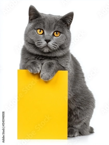 Fototapeta cat with a paper