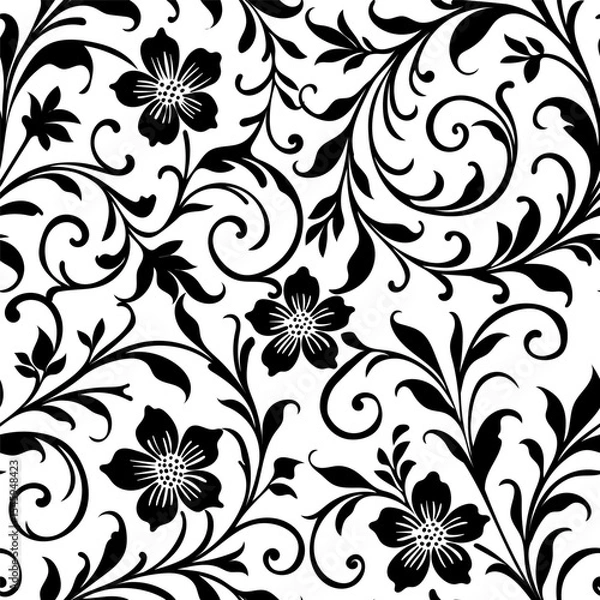 Obraz Seamless decorative floral damask wallpaper pattern