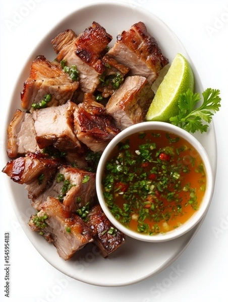 Fototapeta pork chop with vegetables