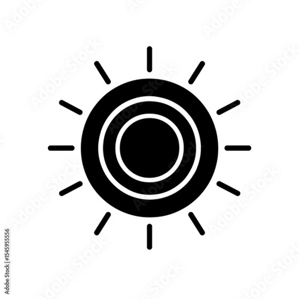 Fototapeta Sun halo icon in filled style