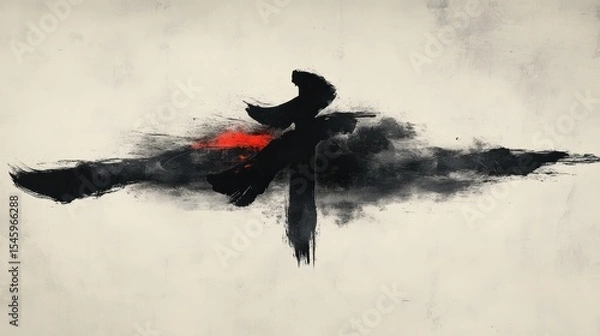 Obraz Abstract ink painting of a chinese character.