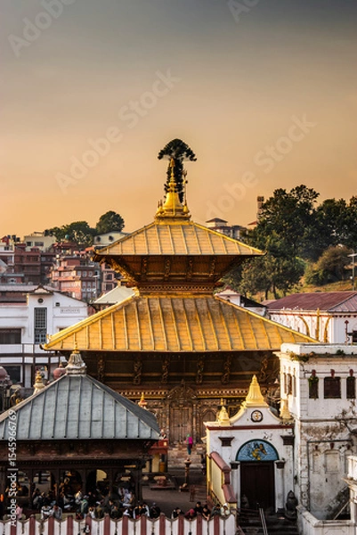 Obraz Pashupatinath, a Hindu temple, dedicated to Lord Shiva, in Kathmandu, Nepal.